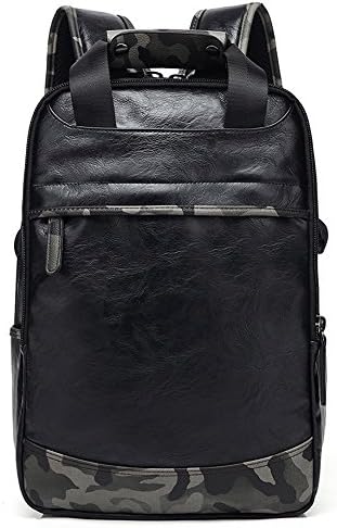 Fashion Daypack for Men Leather 15.6 Laptops Travel Gears Bag Rucksack Waterproof