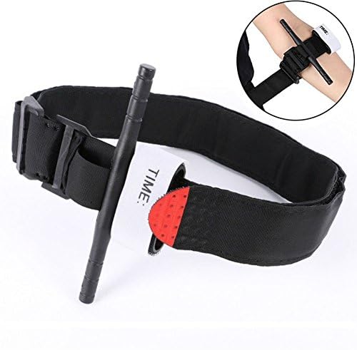Bivan Portable First Aid Quick Slow Release Buckle Medical Military Tactical Emergency Tourniquet Strap One Hand For Outdoor Hiking Travelling（Black）