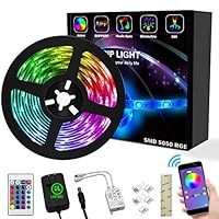 Weird Tails LED Strip Lights 16.4ft - (New Version) Music Sync Color Changing Lights with +50% Brightness 5050 RGB LEDs and Strong Adhesive Tape, APP Control, Dimmable, for Party, Home Decoration