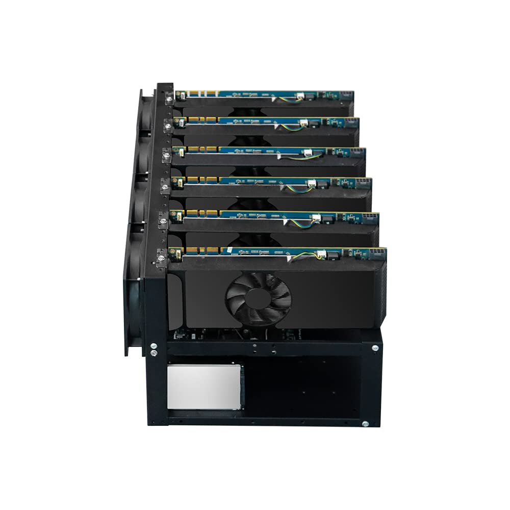 Kingwin Miner Rig Case W/ 6 GPU Mining Frame - Expert Crypto Mining Rack W/Placement for Motherboard for Mining - Air Convection to Improve GPU Cryptocurrency Test Bench PC Case