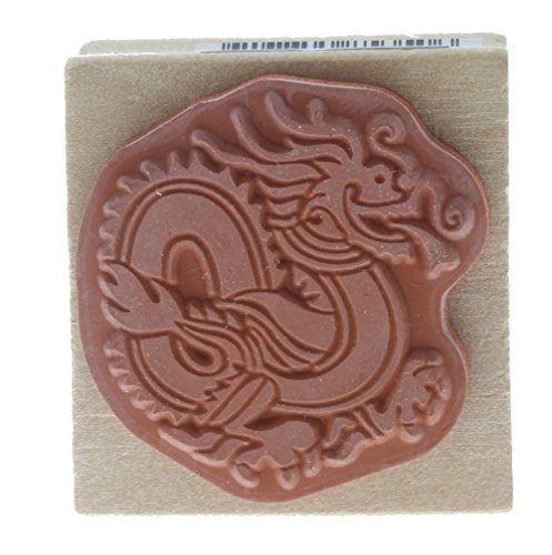 Rubber Stampede Chinese Inspired Dragon Wooden Rubber Stamp