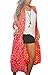 Hibluco Women's Fashion Floral Print Kimono Cardigan Long Tops Loose Cover Ups (X-Large, K 32)