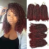 BeautyGrace Pack of 3 Marlybob Crochet Braids Hair Ombre Afro Kinky Curly Braiding Hair Extensions for Girl Women(8