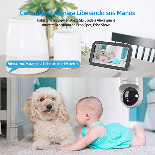 Wansview-Cmara-IP-WiFi-1080P-Cmara-Vigilancia-WiFi-con-Visin-Noturna-Deteccin-de-Movimiento-Audio-Bidireccional-Compatible-con-Alexa-Cmara-de-Seguridad-para-Beb-y-Mascotas-Q6-Blanco