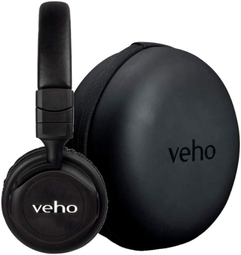 Veho ZB5 On-Ear Wireless Bluetooth Headphones with Carry Case - Black