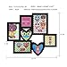 Adeco 7 Openings Decroative Black Collage Picture Frame - Made to Display Two 4x4 heart shape, Two 4x6, One 5x7 Photos
