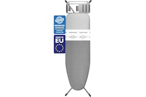 Bartnelli Heavy Duty Ironing Board 48x15 | Designed & Made in Europe with Patent Technology, Turbo & Park Zone, Features: 4 Layer Cover &Pad,Height-Adjustable,4 Premium Steel Legs,Upgraded Iron Rest.