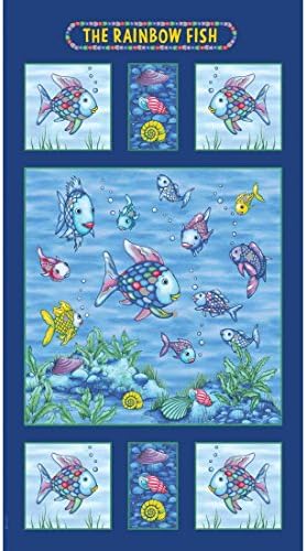 Marcus Fabrics Rainbow Fish Rainbow Fish Panel Glitter