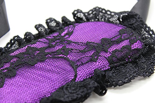 Yeoubi Lace Blindfold and Handcuffs Set Fancy Costume Party Role Play (Purple1) - Thumbnail 3