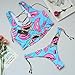 tengweng Women's African Print Two Piece Lace Up Bikini Set High Cut Thong Swimsuit L BQB05