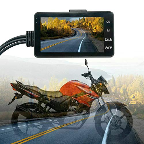 Motorcycle Dash Cam, TOTMOX Dual Lens 1080P Motorbike Camera 4G Wide Angle 3.0'' Screen Night Vision, Front and Rear Waterproof Sport Action Camera Dual Lens Video Recorder Built-in Collision Sensor