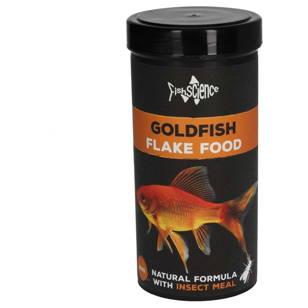 FishScience Goldfish Flakes 100g (500ml) | Ponds and Aquariums | Goldfish Food | 35% Protein Insect Meal – Spirulina, Shrimp & Carrot for Strong Colour