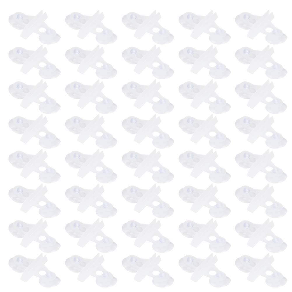 40 Pcs Aquarium Separation Clip, PVC Fish Tank Suction Cup Separating Board Divider Support Clip ?with 80 Suction Cup Fish Tank Isolation Divider (white)