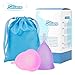Skinco Menstrual Cup Soft Silicone Set - Best Feminine Reusable Period Moon Cups (set of 2) (L)