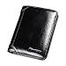Ferricos Men Genuine Cowhide Leather vertical cross horizontal Short Purse Extra Capacity Ultra Slim Trifold Inner Pocket Wallet Card Case Cash Coin Bag Photo Holder Christmas Gift Black