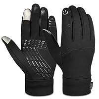 Vbiger Unisex Winter Warm Gloves Touch Screen Gloves Outdoors Sport Gloves Running Cycling Gloves for Men Women (L, Black)