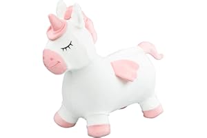 U&C Planet Multi Colored Unicorn Bouncy Horse for Toddlers 1-3, Bouncy Animals for Toddlers Animal Hopper Bouncing Toys Gift for 1 2 3 Years Old Outdoor Indoor with Pump