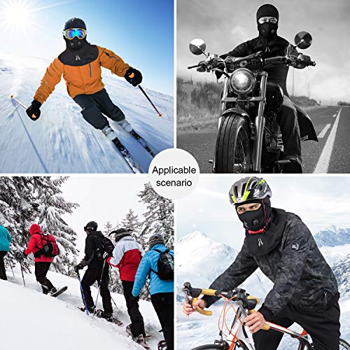 Wheel UP Windproof Ski Mask Versatile Thermal Cold Weather Full Face Mask Winter Sports Balaclava Outdoor Sport (Black)