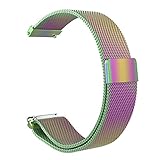 Fintie for Gear Sport/Galaxy Watch 42mm Band, 20mm Milanese Loop Adjustable Stainless Steel Replacement Strap Wrist Bands for Samsung Galaxy Watch 42mm, Gear Sport / S2 Classic Smartwatch, Rainbow