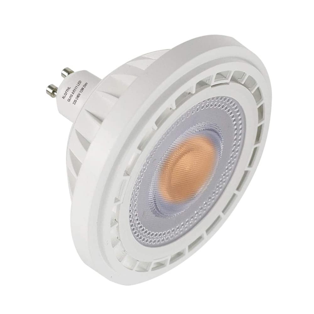 ALQFFHL GU10 Based AR111 LED Bulb, Dimmable 12W 1200LM COB LED Flood Light, 100W Halogen Replacement, ES111 GU10 Reflector Bulb for Spot Down Light Track Light, Warm White 3000K
