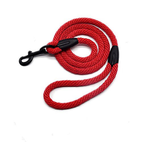 lynxking Braided Rope Dog Leash Pet Dog Lead Leash Dog Traction Rope Leashes Dog Walking Training Lead for Medium Large Dogs (4Feet Red)