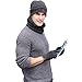 JOYEBUY Men 3 PCS Knitted Set Winter Warm Knit Hat + Scarf + Touch Screen Gloves (Grey)