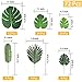 72 Pcs 6 Kinds Artificial Palm Leaves with Faux Monstera Leaves, Stems Tropical Plant, Simulation Safari Leaves for Hawaiian Luau Party, Jungle Beach Theme Decorations for Table Decoration Accessories