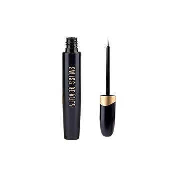Swiss Beauty Liquid Eyeliner, Eye MakeUp, Black, 5.5ml