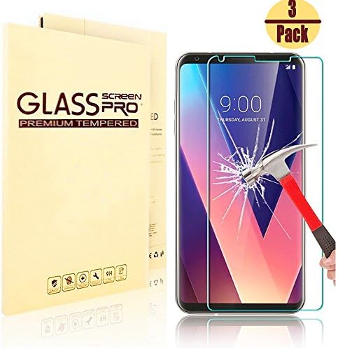 [3 PACK] LG V30 Screen Protector (Case Friendly), VUV Tempered Glass Screen Protector [0.3mm, 2.5D] [Bubble-Free] [9H Hardness] [Easy Installation] [Ultra Clear] Premium Scratch Proof for LG V30