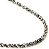 True Titanium 4MM Wheat Chain Link Necklace