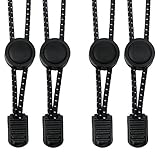 EcoCity Elastic Laces - Elastic No Tie Shoelaces with Fastening Lock System for Mens, Womens & Kids Shoes, Boots (2 pairs black)