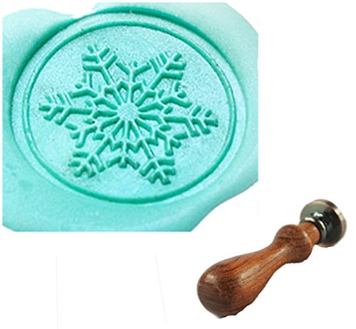 MDLG Vintage Custom Fancy Snowflake Personalized Picture Letter Logo Retro Invitation Wax Seal Stamp Rosewood Handle Set