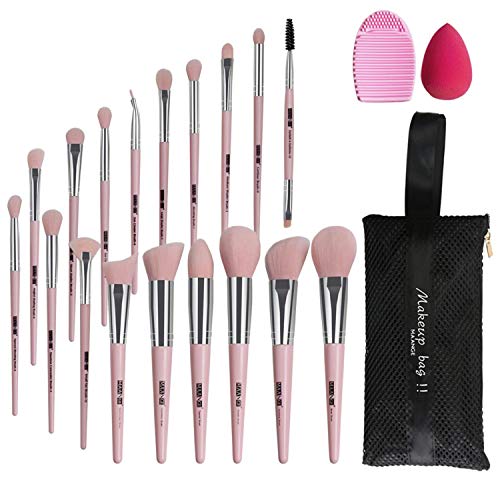 Makeup Brushes 18 Pcs Professional Makeup Brush Set with Brush Bag, Premium Synthetic Foundation Brushes Blending Face Powder Eye Shadows Travel Make up Brushes Tool