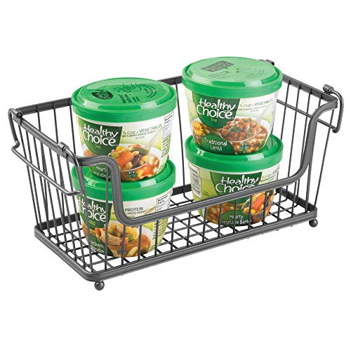 mDesign Modern Farmhouse Metal Wire Household Stackable Storage