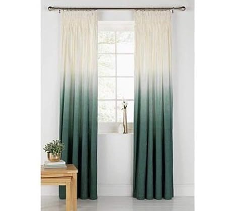 Argos Ombre Unlined Pencil Pleat Curtains 117x183cm Green