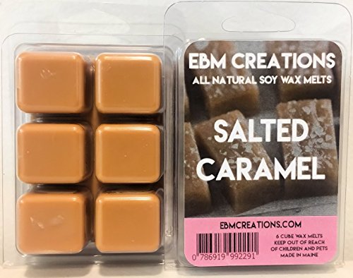 Salted Caramel - Scented All Natural Soy Wax Melts - 6 Cube Clamshell 3.2oz Highly Scented!