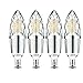 LEKE Dimmable LED Light Bulbs 10W E12 LED Bulb 3000K E12 Candelabra Bulb Warm White 1000lm LED Light Bulb 85-100 watt Equivalent Incandescent Torpedo Shape Bullet Top(4 Pack)