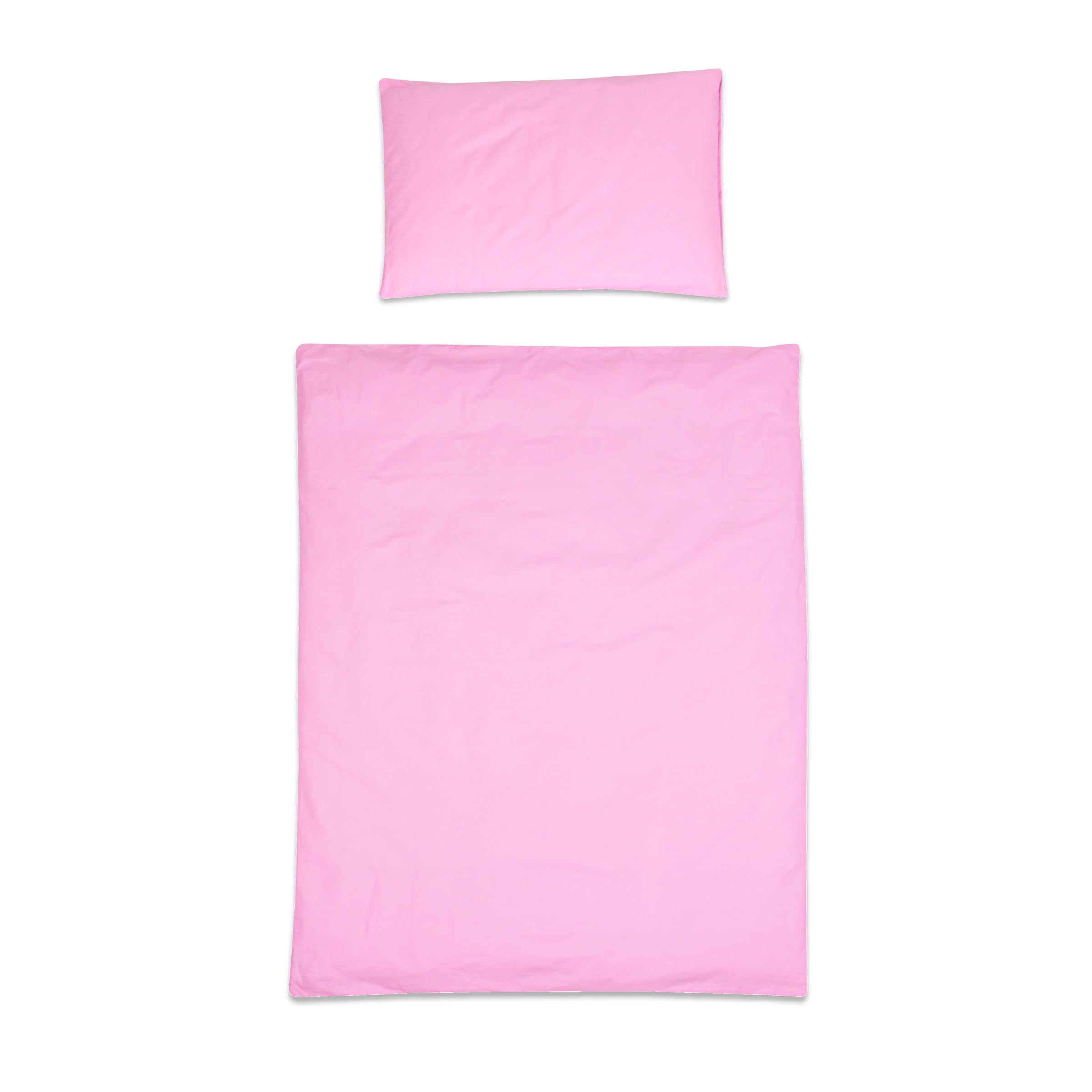 Baby Comfort 2 Piece Duvet Cover & Pillowcase Bedding Set 150x120 cm for Toddler Junior Cot Bed 12M+ (Pink)