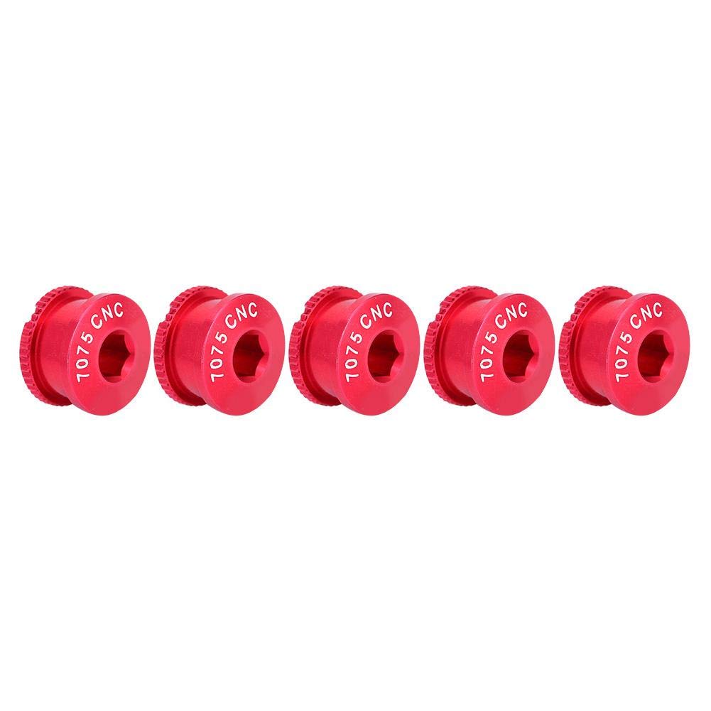 VGEBY Crank Bolts, Bike Chainwheel Screws Chainring Crankset and Nuts Bicycle Accessory for Single Dental Plate(red)