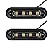 4-LED White & Amber Waterproof Emergency Beacon Flash Caution Strobe Light Bar 18 Different Flashing for Car SUV Pickup Truck Van (2PCS)