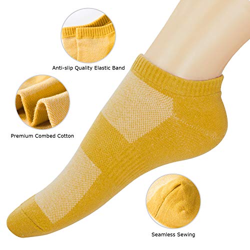 9 Pairs Cotton Low Cut Athletic Socks for Women,No Show Running White Socks for Women Ladies - Thumbnail 3