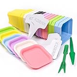 KORAM 14-Pack Colorful Flower Pots 2.7-inch Square Plastic Plant Pot for Mini Succulents Cactus, Container Planter Nursery Pots with Drain Hole and Saucer for Home Office Garden - Makes a Great Gift