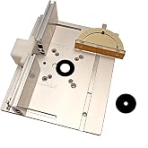 KETIPED Aluminium Router Table Insert Plate,Woodworking Benches Router Flip Plate W/Miter Gauge Guide Fence Sliding Brackets