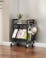 2 Tier All-Metal Rolling File Cart with Locking
