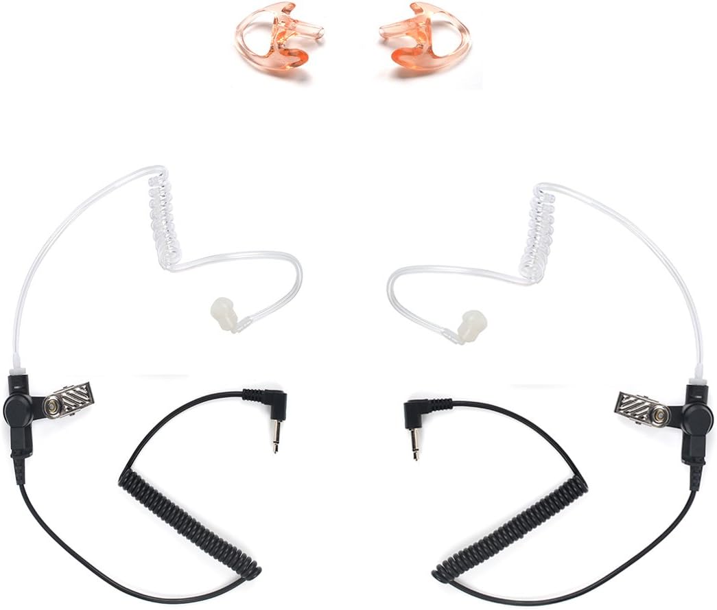 HYS 3.5mm Police Listen Only Acoustic Tube Earpiece with One Pair Medium Earmolds for Speaker Mics: Sports & Outdoors