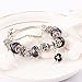 Morenitor[TM] Beaded Bracelet Handmade Carved Sterling Silver Plated Snake Chain Bracelet Charms for Women(Purple)
