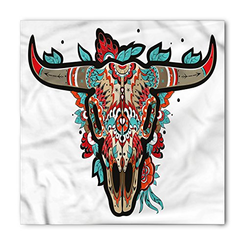 Lunarable Western Bandana, Buffalo Sugar Mexican Skull, Unisex Head and Neck Tie