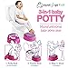 Babyloo 3 In 1 Bambino Booster Potty Training System with Free Standing Potty, Step Stool, and Toilet Mount for 6 Months and Up, Pink and Purple