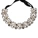 Chunky Pearl Necklace,Haluoo 2 Row Pearl Pendant Choker Necklace Luxurious Freshwater Pearl Rhinestones Bib Collar Statement Necklace Dainty Silk Ribbon Long Chain Necklace For Women (White)thumb 2