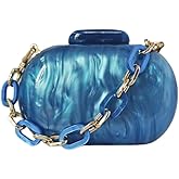 Acrylic Bubble Bag Luxury Marble Clutch Evening Purses for Women Glitter Handbag for Wedding Party Prom